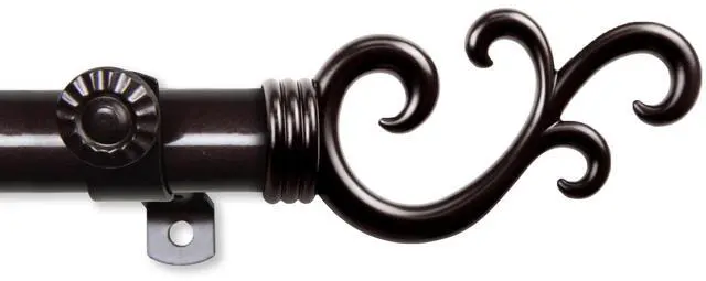 Alt view image 2 of 2 - 13/16 inch Mosey Curtain Rod 120-170" - Cocoa