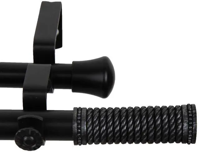 Alt view image 2 of 2 - 13/16 inch Weaver Double Curtain Rod 120-170" - Black