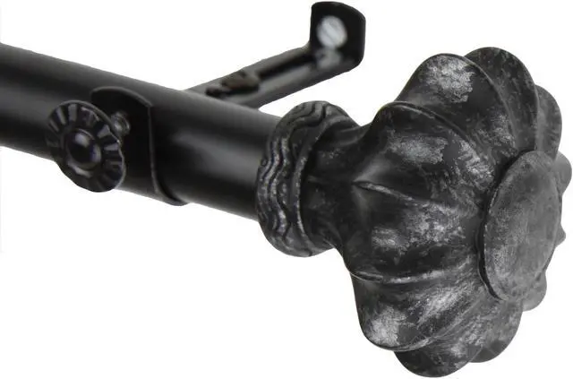 Main image of Gusto Curtain Rod 3/4 inch dia. 48-84" - Black