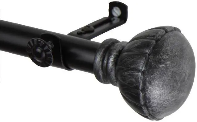 Main image of Yulania Curtain Rod 3/4 inch dia. 120-170" - Black