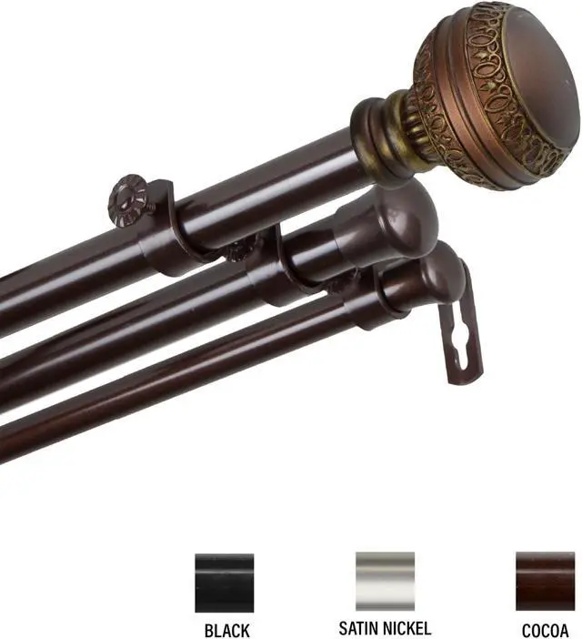 Main image of Dolly Triple Curtain Rod 13/16 inch dia. 66-120" - Cocoa