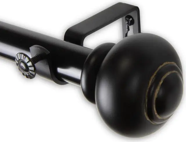 Main image of Constantino Curtain Rod 1" OD 120-170 inch  - Black