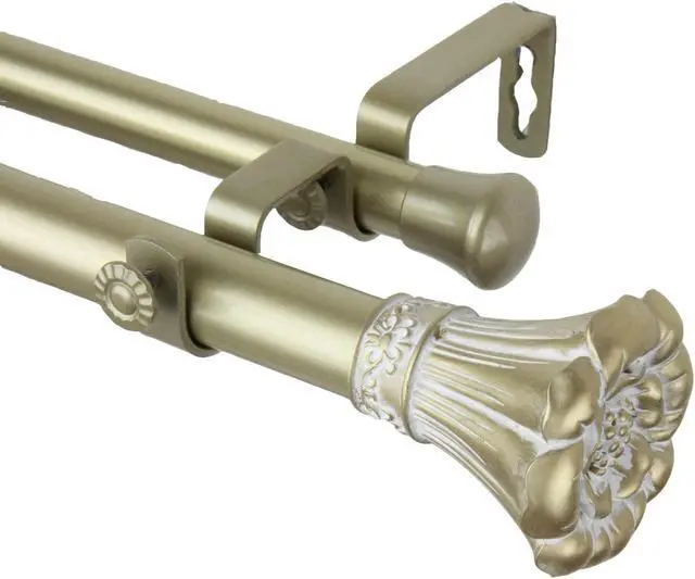 Main image of Fuga Double Curtain Rod 1" OD 160-240 inch  - Gold