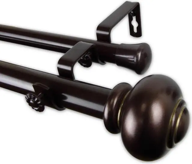 Main image of Constantino Double Curtain Rod 1" OD 160-240 inch  - Bronze