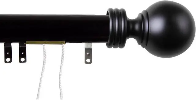 Main image of Archie Decorative Traverse Rod w/ Sliders 48"- 84" - Black