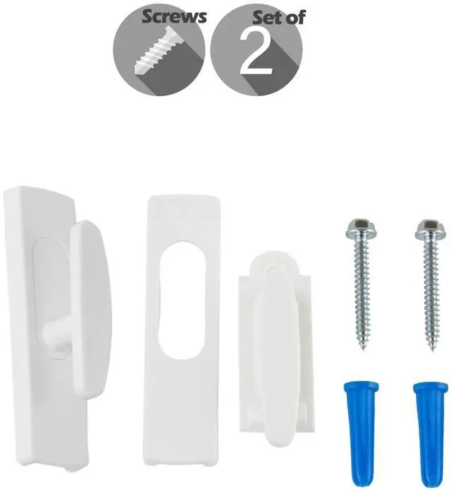Main image of Wall Hooks with Screws (Set of 2) - White