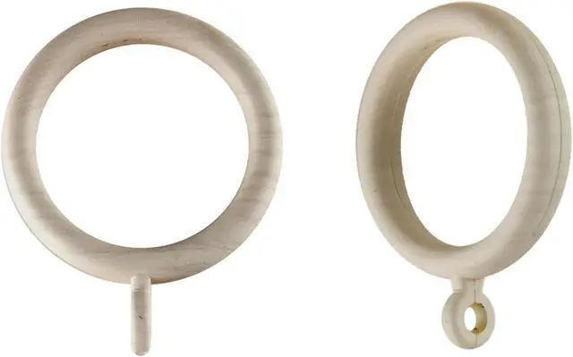Main image of Plastic Faux Wood Rings 1-3/8 inch ID (set of 10) - Pearl White