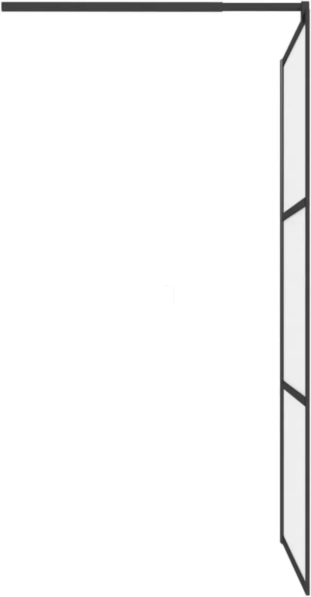 Alt view image 5 of 12 - vidaXL Walk-in Shower Wall 45.3"x76.8" Frosted ESG Glass Black