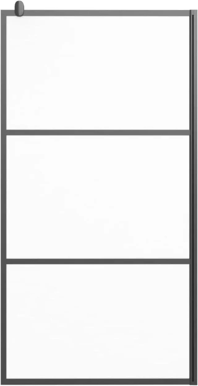 Alt view image 3 of 12 - vidaXL Walk-in Shower Wall 45.3"x76.8" Frosted ESG Glass Black