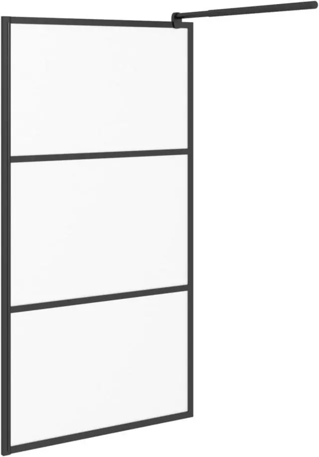 Alt view image 4 of 12 - vidaXL Walk-in Shower Wall 45.3"x76.8" Frosted ESG Glass Black