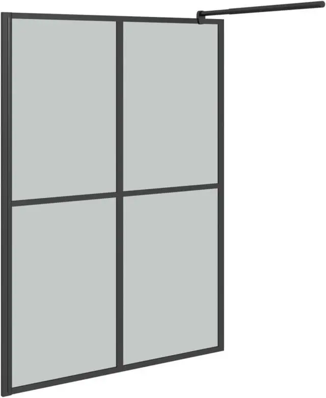 Alt view image 5 of 13 - vidaXL Walk-in Shower Screen 55.1"x76.8" Dark Tempered Glass