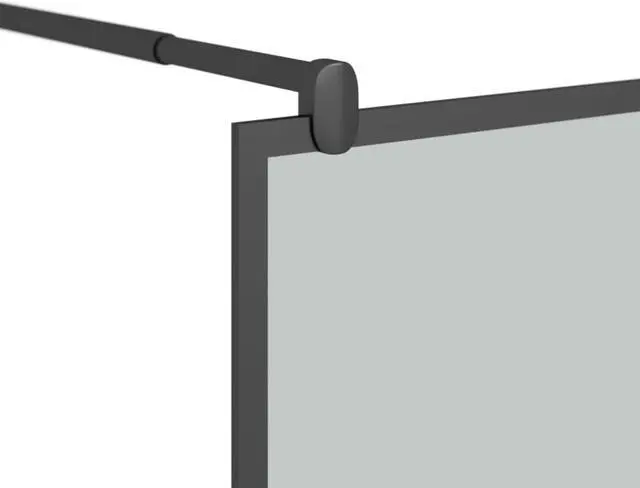 Alt view image 6 of 12 - vidaXL Walk-in Shower Wall 39.4"x76.8" Dark ESG Glass Black