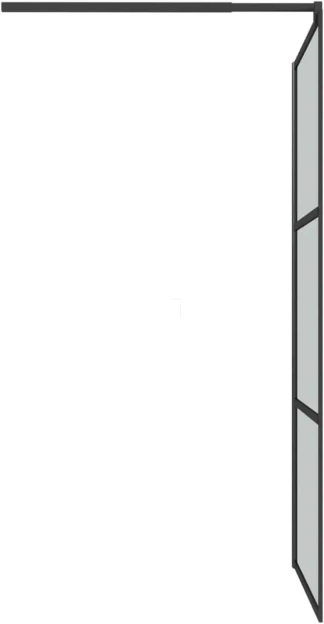 Alt view image 5 of 12 - vidaXL Walk-in Shower Wall 39.4"x76.8" Dark ESG Glass Black