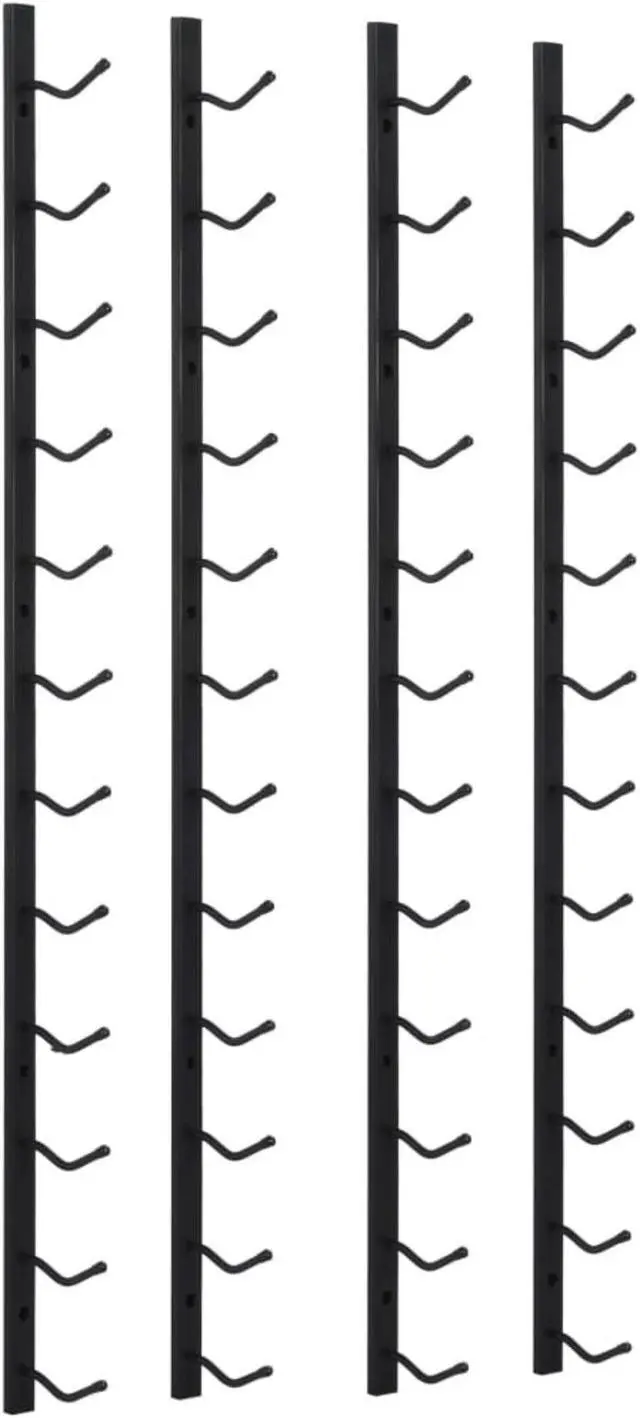 Alt view image 2 of 15 - vidaXL Wall Mounted Wine Racks for 12 Bottles 2 pcs Black Iron