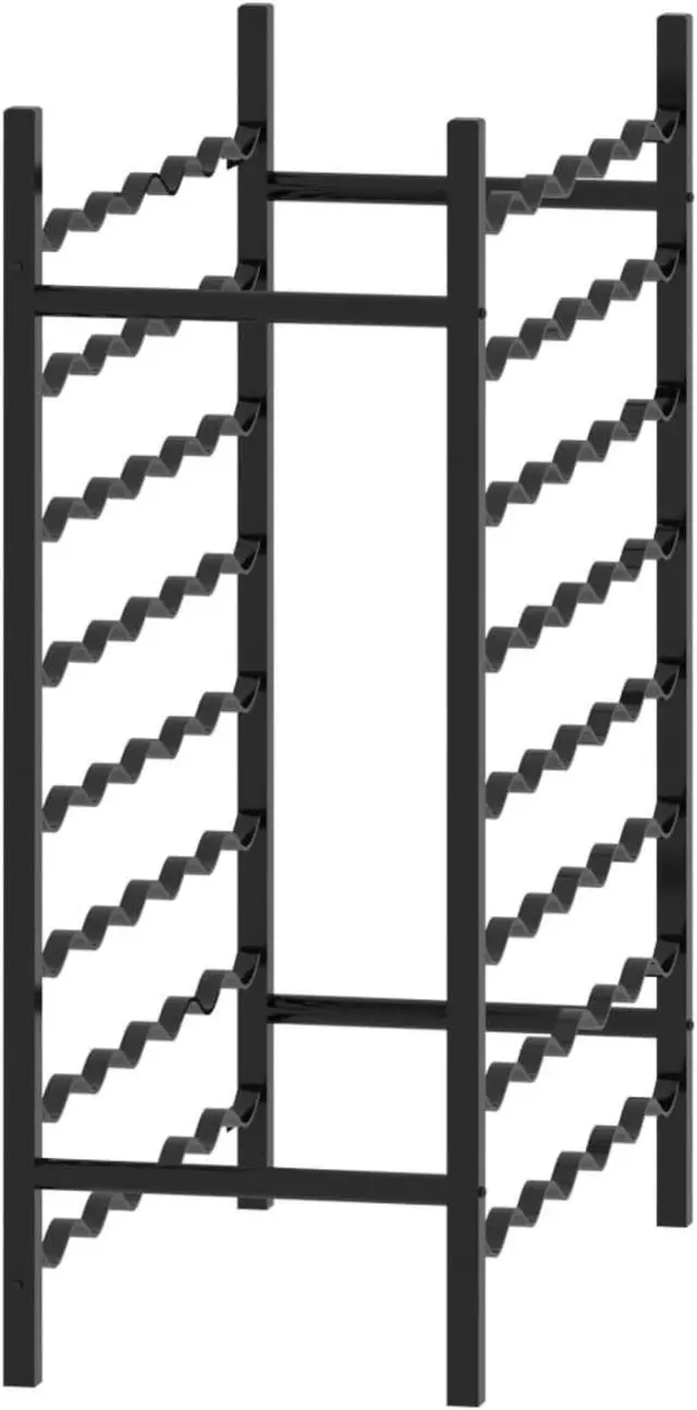 Alt view image 3 of 13 - vidaXL Wine Rack for 48 Bottles Black Metal