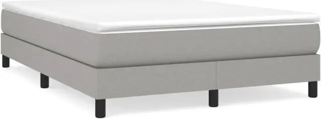 Alt view image 9 of 18 - vidaXL Bed Frame Light Gray Polyester, Plywood, Engineered wood Full