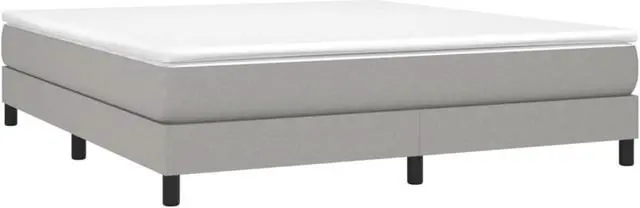 Alt view image 10 of 16 - vidaXL Box Spring Bed Frame Light Gray 76"x79.9" King Fabric Double Bed Base