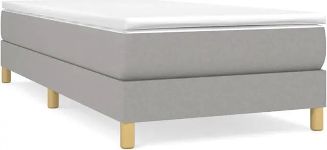 Alt view image 7 of 17 - vidaXL Bed Frame Box Spring Bed Frame Base Light Gray 39.4"x74.8" Twin Fabric