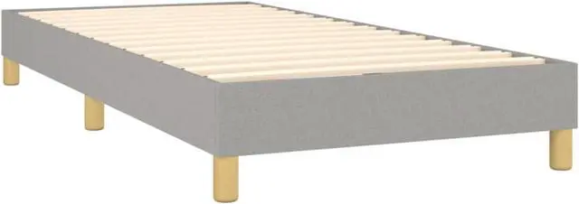 Alt view image 9 of 17 - vidaXL Bed Frame Box Spring Bed Frame Base Light Gray 39.4"x74.8" Twin Fabric