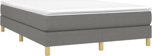 Alt view image 10 of 17 - vidaXL Bed Frame Platform Bed for Bedroom Dark Gray 53.9"x74.8" Full Fabric