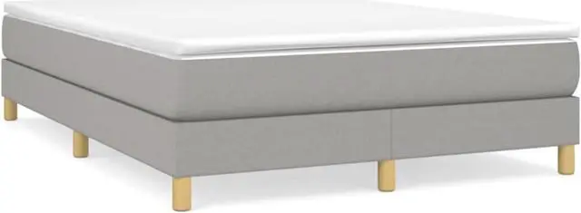 Alt view image 8 of 20 - vidaXL Bed Frame Light Grey 100% polyester fabric, plywood, engineered wood