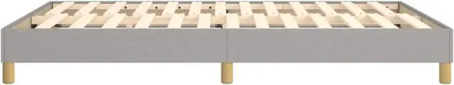 Alt view image 12 of 20 - vidaXL Bed Frame Light Grey 100% polyester fabric, plywood, engineered wood