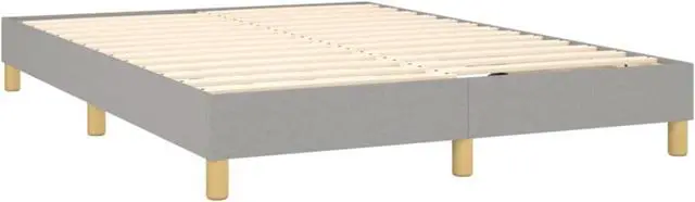 Alt view image 10 of 20 - vidaXL Bed Frame Light Grey 100% polyester fabric, plywood, engineered wood