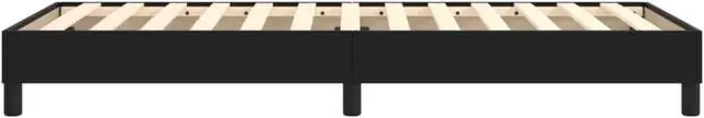Alt view image 12 of 18 - vidaXL Bed Frame Black Faux leather, plywood Twin XL Sturdy Bed Frame