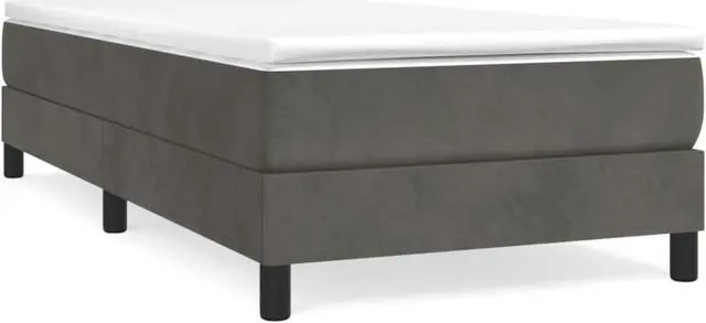 Alt view image 8 of 17 - vidaXL Bed Frame Base Bedroom Furniture Dark Gray 39.4"x74.8" Twin Velvet