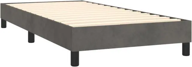 Alt view image 10 of 15 - vidaXL Bed Frame Dark Grey Velvet (100% polyester), plywood, engineered wood
