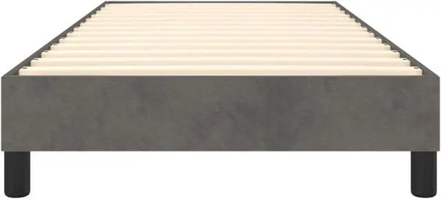 Alt view image 11 of 15 - vidaXL Bed Frame Dark Grey Velvet (100% polyester), plywood, engineered wood