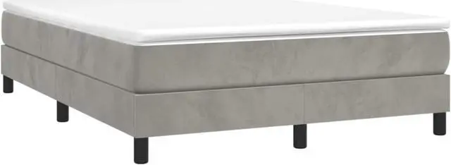 Alt view image 9 of 16 - vidaXL Bed Frame Platform Bed for Bedroom Light Gray 59.8"x79.9" Queen Velvet