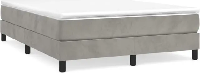 Alt view image 8 of 16 - vidaXL Bed Frame Platform Bed for Bedroom Light Gray 59.8"x79.9" Queen Velvet