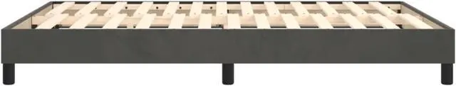 Alt view image 12 of 14 - vidaXL Bed Frame Base Bedroom Furniture Dark Gray 59.8"x79.9" Queen Velvet