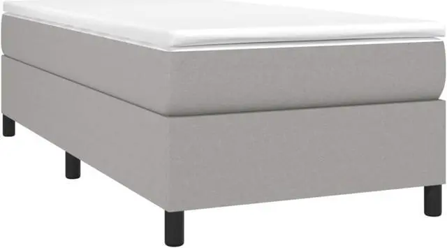 Alt view image 9 of 12 - vidaXL Bed Frame Base Bedroom Furniture Light Gray 39.4"x74.8" Twin Fabric