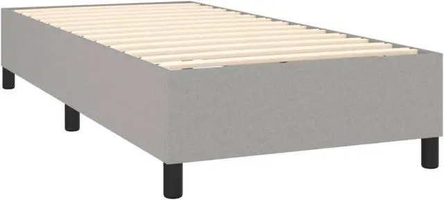 Alt view image 10 of 12 - vidaXL Bed Frame Base Bedroom Furniture Light Gray 39.4"x74.8" Twin Fabric