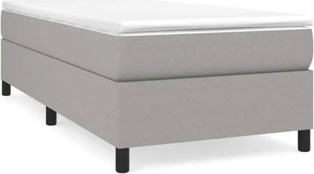 Alt view image 8 of 12 - vidaXL Bed Frame Base Bedroom Furniture Light Gray 39.4"x74.8" Twin Fabric