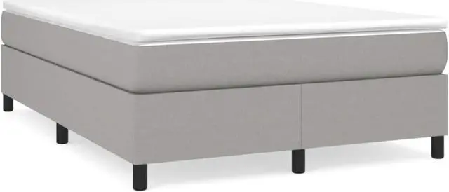 Alt view image 8 of 16 - vidaXL Bed Frame Light Grey 100% polyester, plywood, engineered wood Queen