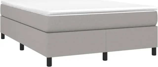 Alt view image 9 of 16 - vidaXL Bed Frame Light Grey 100% polyester, plywood, engineered wood Queen