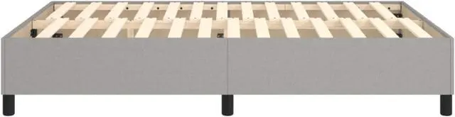 Alt view image 12 of 16 - vidaXL Bed Frame Light Grey 100% polyester, plywood, engineered wood Queen