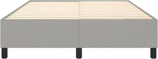 Alt view image 11 of 16 - vidaXL Bed Frame Light Grey 100% polyester, plywood, engineered wood Queen