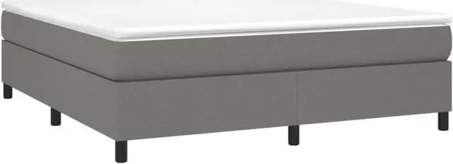 Alt view image 9 of 16 - vidaXL Bed Frame Upholstered Bedroom Furniture Dark Gray 76"x79.9" King Fabric