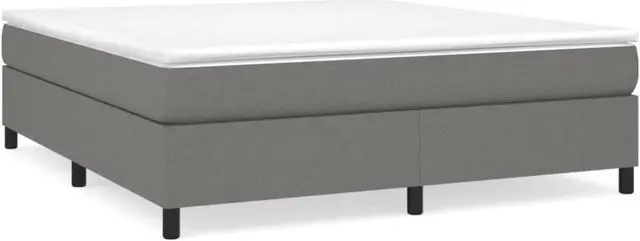 Alt view image 8 of 16 - vidaXL Bed Frame Upholstered Bedroom Furniture Dark Gray 76"x79.9" King Fabric