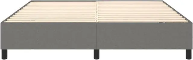 Alt view image 11 of 16 - vidaXL Bed Frame Upholstered Bedroom Furniture Dark Gray 76"x79.9" King Fabric