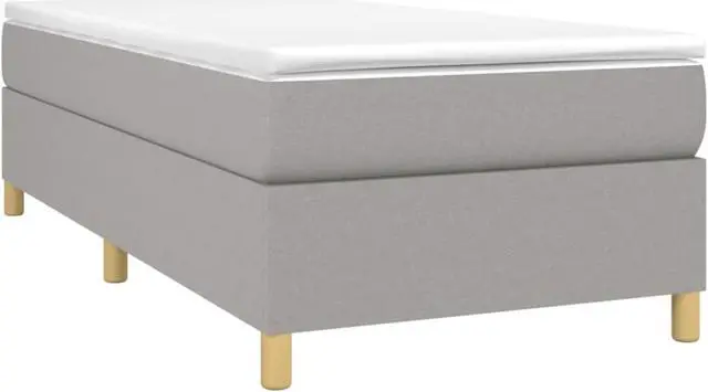 Alt view image 9 of 16 - vidaXL Bed Frame Base Bedroom Furniture Light Gray 39.4"x79.9" Twin XL Fabric