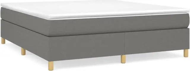 Alt view image 8 of 16 - vidaXL Bed Frame Box Spring Bed Frame Dark Gray 72"x83.9" California King Fabric