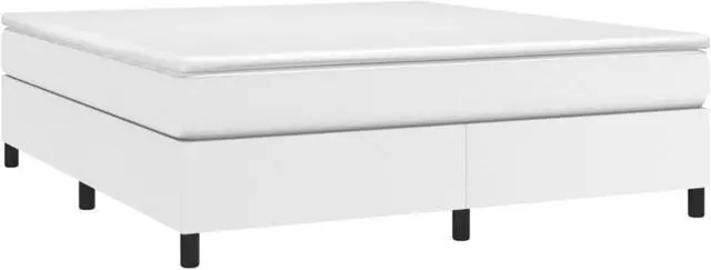 Alt view image 9 of 15 - vidaXL Bed Frame Bedroom Furniture White 72"x83.9" California King Faux Leather