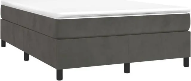 Alt view image 8 of 13 - vidaXL Bed Frame Box Spring Bed Frame Base Dark Gray 59.8"x79.9" Queen Velvet