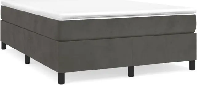 Alt view image 7 of 13 - vidaXL Bed Frame Box Spring Bed Frame Base Dark Gray 59.8"x79.9" Queen Velvet