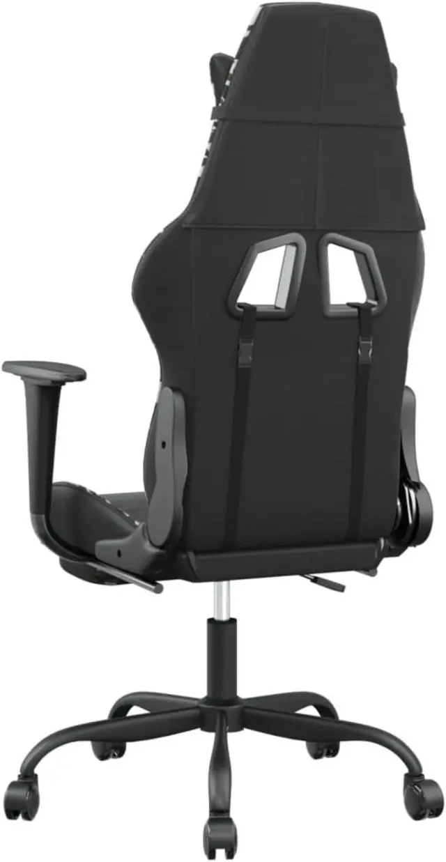 Alt view image 5 of 9 - vidaXL Gaming Chair with Footrest Black and Camouflage Faux Leather